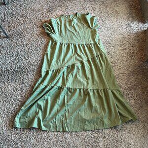 SHEIN Sage Green Flowy Midi Dress